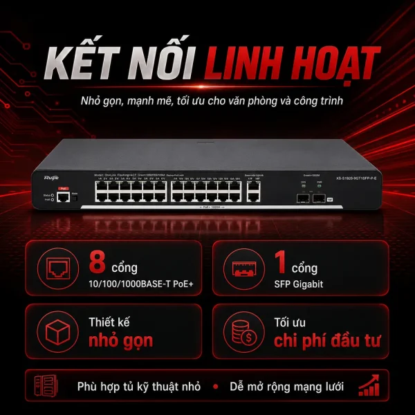 Switch quản lý RUIJIE XS-S1920-9GT1SFP-P-E