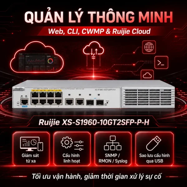 Switch quản lý RUIJIE XS-S1960-10GT2SFP-P-H