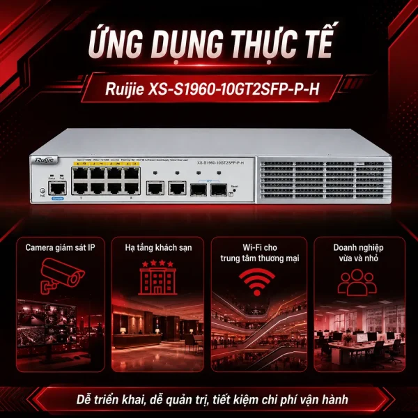 Switch quản lý RUIJIE XS-S1960-10GT2SFP-P-H
