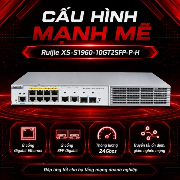 Switch quản lý RUIJIE XS-S1960-10GT2SFP-P-H