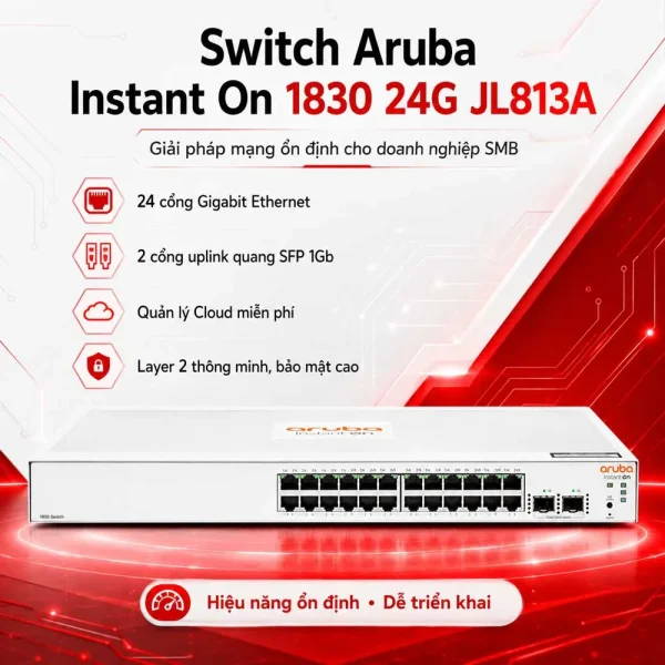 Thiết bị chuyển mạch Aruba Instant On 1830 24G – JL813A