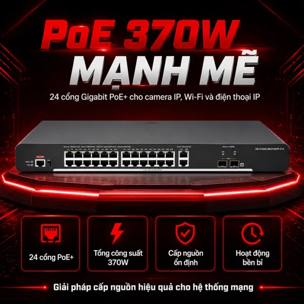 Thiết bị chuyển mạch RUIJIE XS-S1920-26GT2SFP-P-E