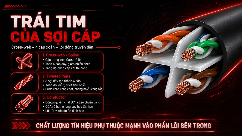 trái tím của sợi cáp mạng