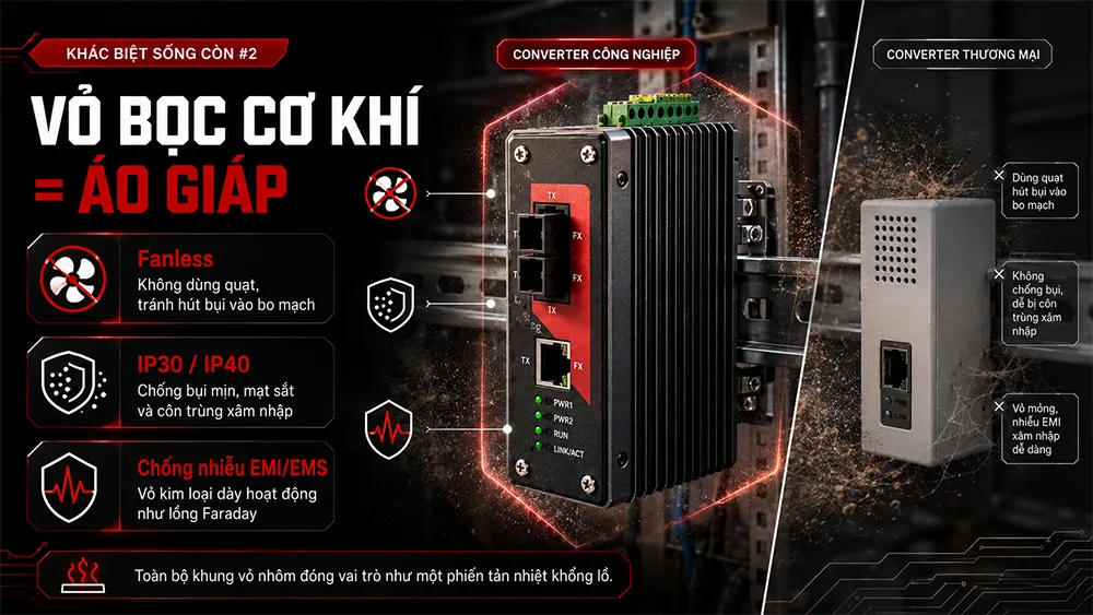 vỏ bọc cơ khí của converter quang
