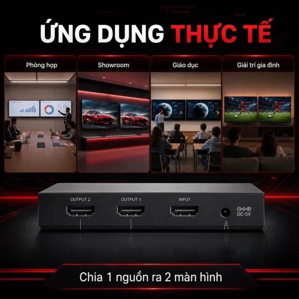 Bộ chia HDMI 1 ra 2 HDMI 2.0 hỗ trợ 2k 4k Ugreen 50707
