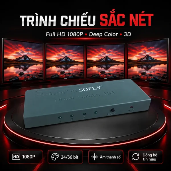 Bộ chia HDMI 1 ra 4 Splitter