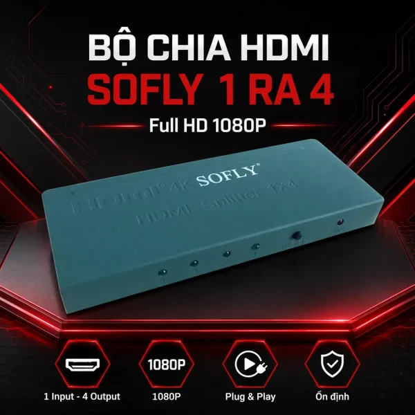 Bộ chia HDMI 1 ra 4 Splitter