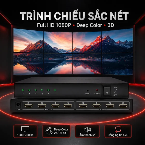 Bộ chia HDMI SOFLY 1 ra 8 hàng nhập khẩu