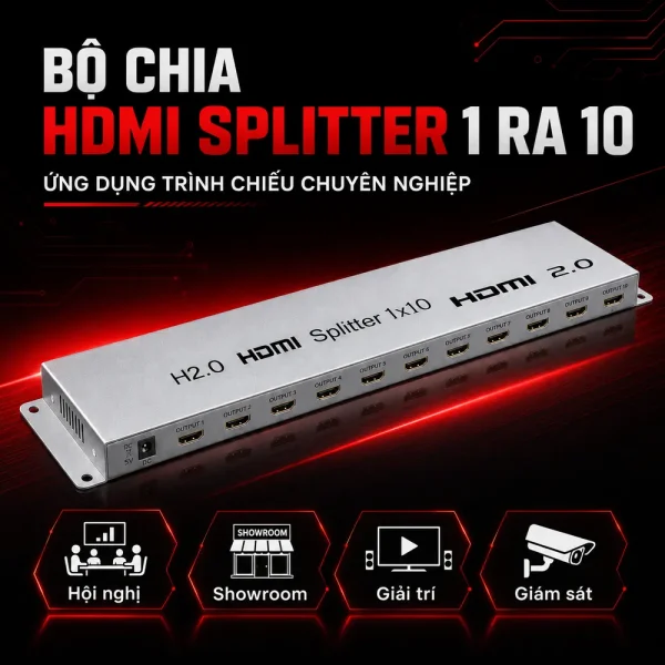 Bộ chia HDMI Splitter 1 ra 10