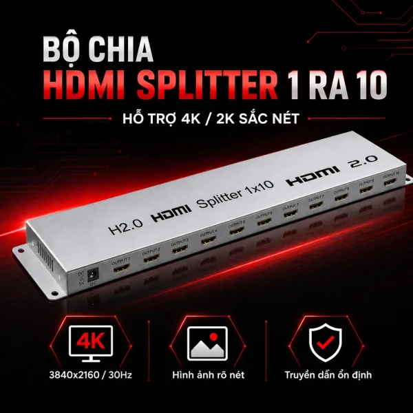 Bộ chia HDMI Splitter 1 ra 10