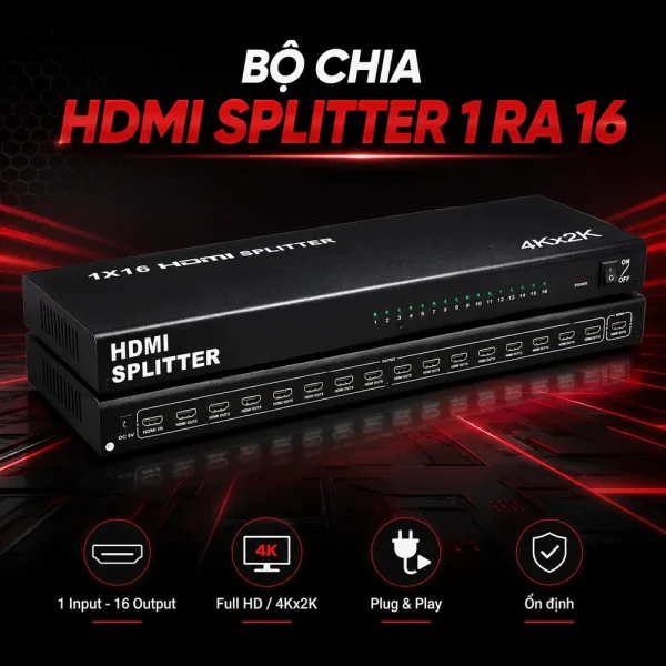 Bộ chia HDMI Splitter 1 ra 16 chất lượng cao