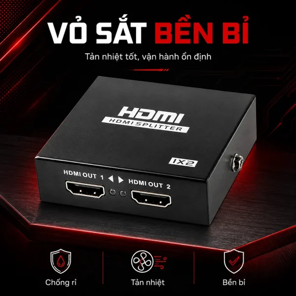 Bộ chia HDMI splitter 1 ra 2 chính hãng, chất lượng cao