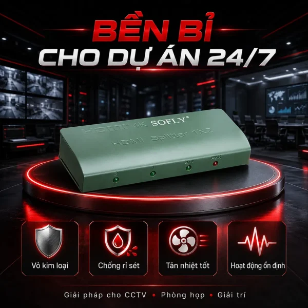Bộ chia HDMI Splitter 1 ra 2 SOFLY cao cấp