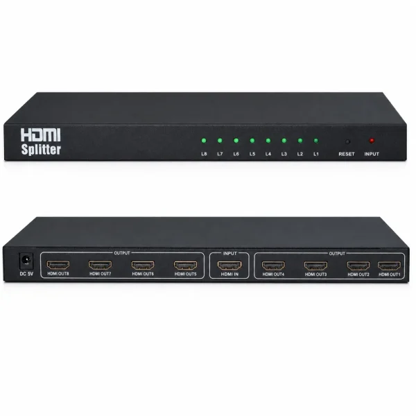 Bộ chia HDMI splitter 1 ra 8 hỗ trợ 3D chuẩn 2k 4k