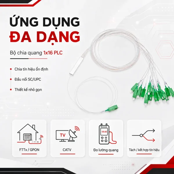 Bộ chia quang 1×16 – Optical Splitter PLC 1×16