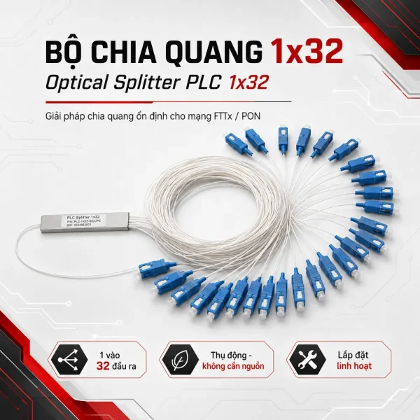 Bộ chia quang 1×32 – Optical Splitter PLC 1×32