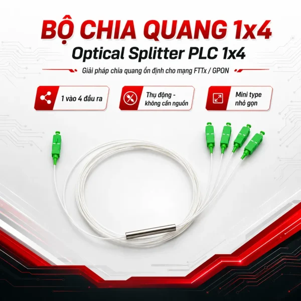 Bộ chia quang 1×4 – Optical Splitter PLC 1×4