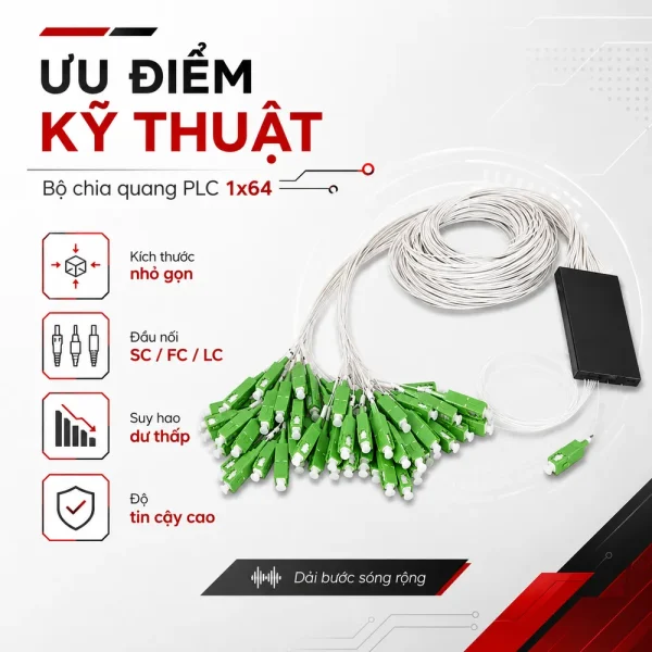 Bộ chia quang 1×64 – Optical Splitter PLC 1×64
