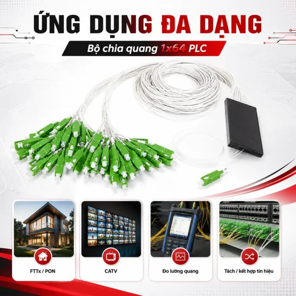 Bộ chia quang 1×64 – Optical Splitter PLC 1×64