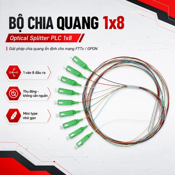 Bộ chia quang 1×8 – Optical Splitter PLC 1×8