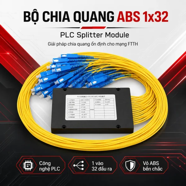 Bộ chia quang ABS 1×32 PLC Splitter Module