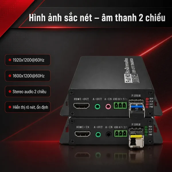 Bộ chuyển đổi BTON BT-HDMI316A/B-20 HDMI sang quang kèm AUDIO