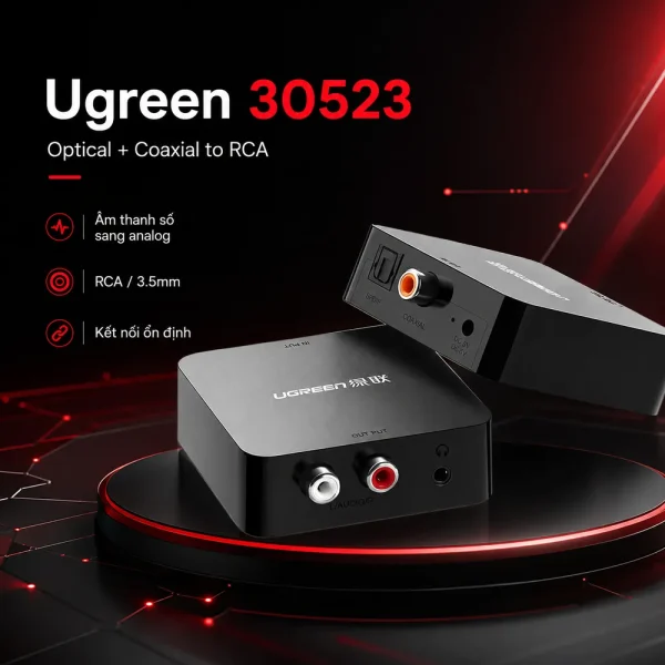 Bộ chuyển đổi quang + Coaxial to RCA Ugreen 30523