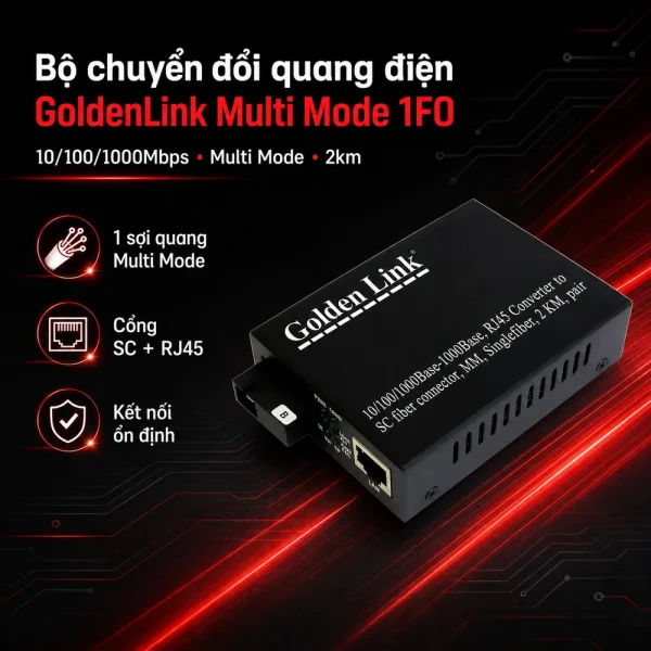 Bộ chuyển đổi quang điện Multi Mode 1FO GoldenLink