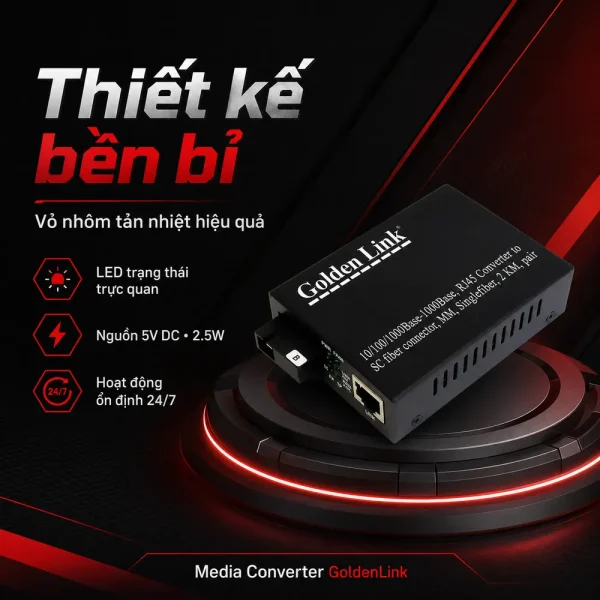 Bộ chuyển đổi quang điện Multi Mode 1FO GoldenLink