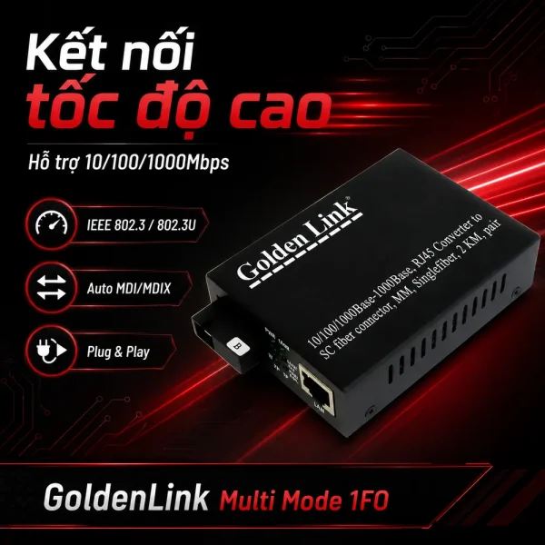 Bộ chuyển đổi quang điện Multi Mode 1FO GoldenLink
