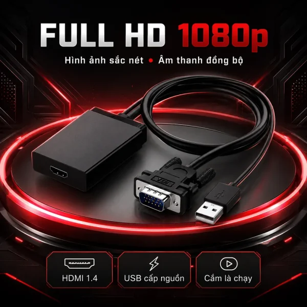 Bộ chuyển đổi VGA to HDMI + Audio Ugreen 40213