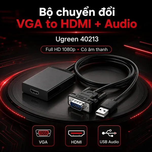 Bộ chuyển đổi VGA to HDMI + Audio Ugreen 40213