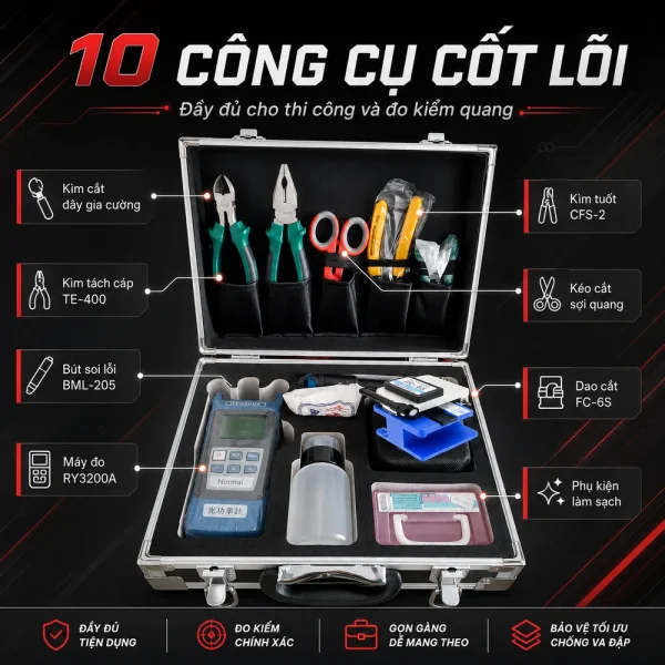 Bộ dụng cụ thi công cáp quang ANCOMTECK ACT- F506