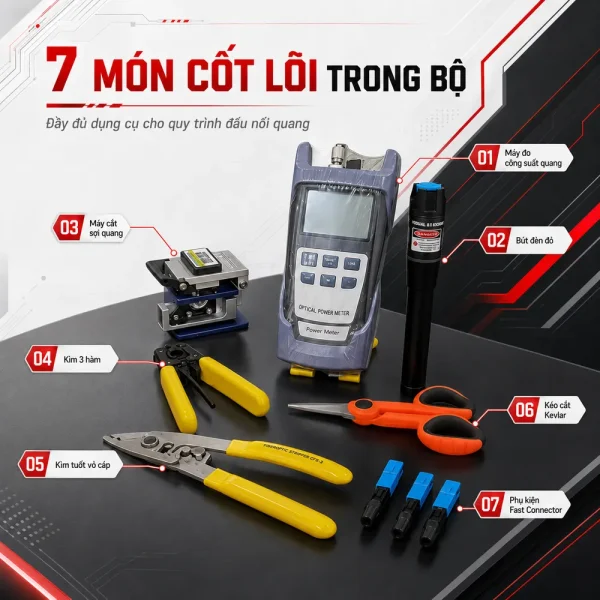 Bộ dụng cụ thi công cáp quang ANCOMTECK ACT-TK07