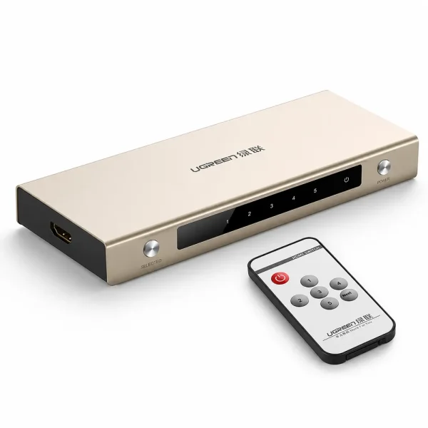 Bộ gộp HDMI 5×1 Chính Hãng Ugreen, hỗ trợ 4K*2K, 3D , Full HD 40279