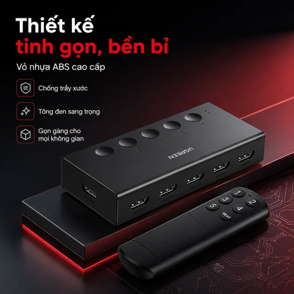 Bộ gộp HDMI Ugreen 90512 vào 1 ra chuẩn 2.0 hỗ trợ 4K@60Hz