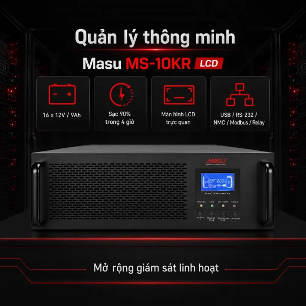 Bộ lưu điện Online Rack Masu MS-10KR LCD