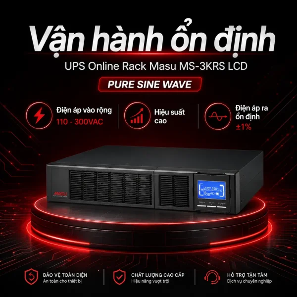 Bộ lưu điện Online Rack Masu MS-3KRS LCD