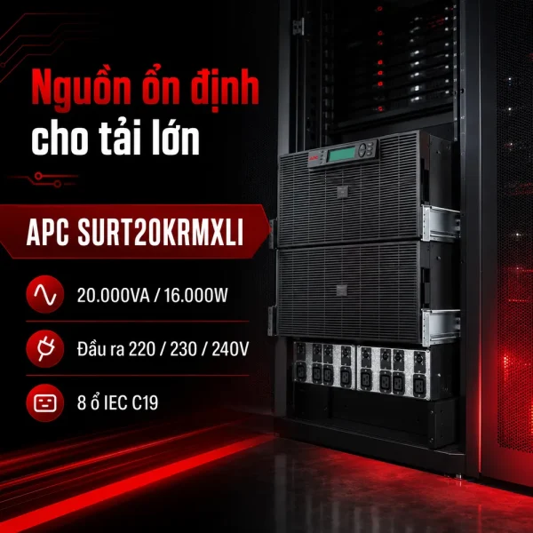 Bộ lưu điện UPS APC SURT20KRMXLI RT 20kVA RM 230V