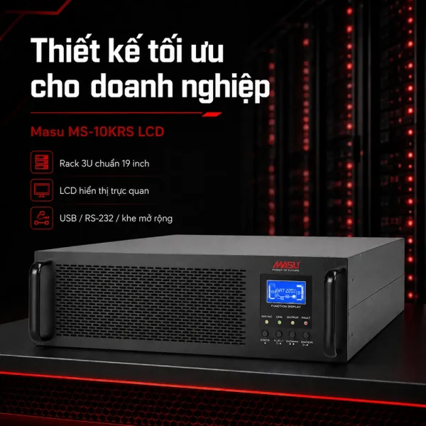 Bộ lưu điện UPS Online Rack Masu MS-10KRS LCD
