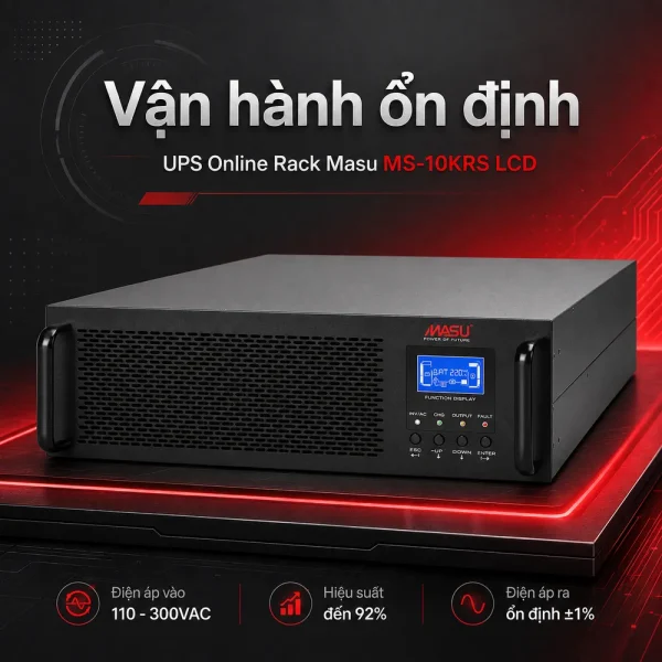 Bộ lưu điện UPS Online Rack Masu MS-10KRS LCD