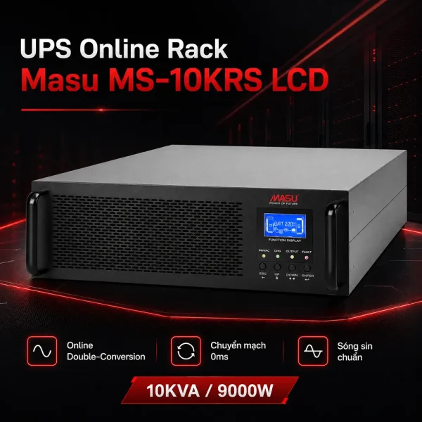 Bộ lưu điện UPS Online Rack Masu MS-10KRS LCD
