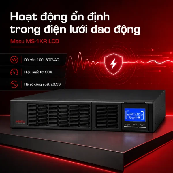 Bộ lưu điện UPS Online Rack Masu MS-1KR LCD