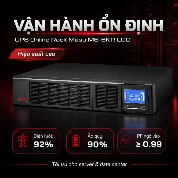 Bộ lưu điện UPS Online Rack Masu MS-6KR LCD