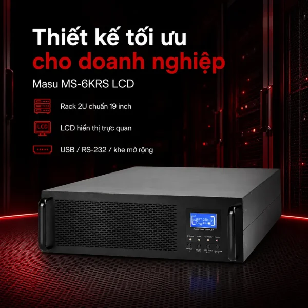 Bộ lưu điện UPS Online Rack Masu MS-6KRS LCD