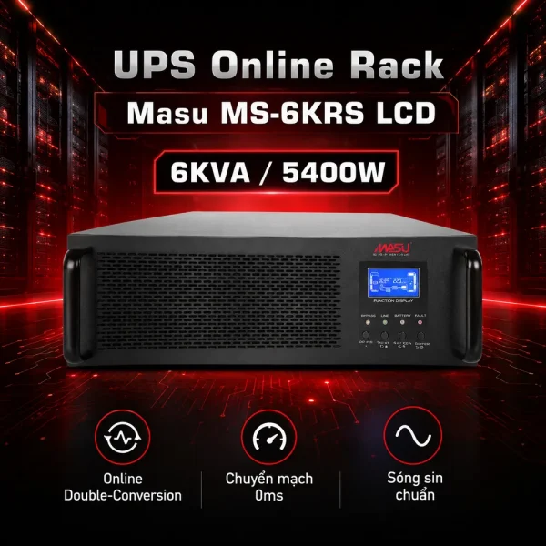 Bộ lưu điện UPS Online Rack Masu MS-6KRS LCD