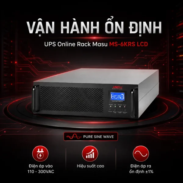 Bộ lưu điện UPS Online Rack Masu MS-6KRS LCD