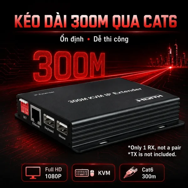 Bộ mở rộng HDMI HDTEC HDMI KVM 300M 1080P