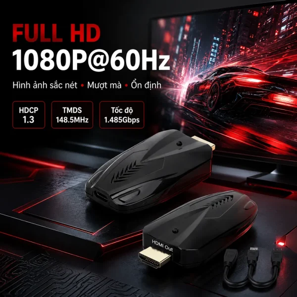 Bộ truyền tín hiệu HDMI HDTEC WIRELESS 150 Mét