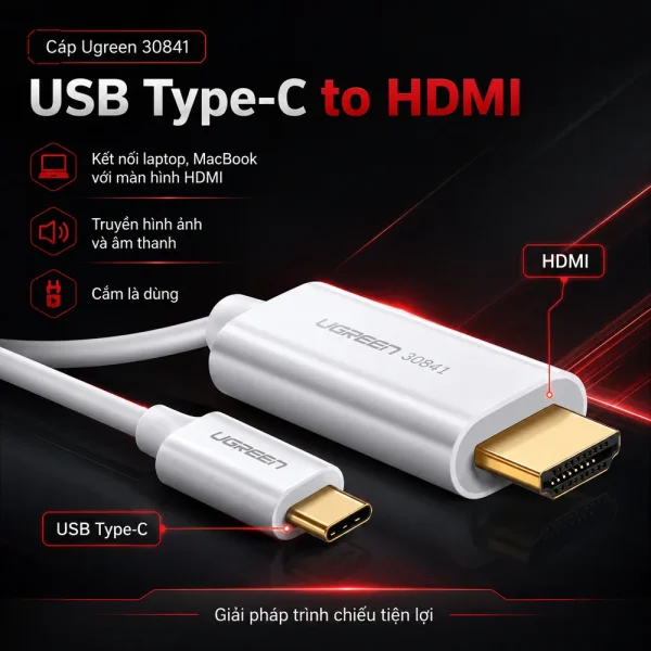 Cáp chuyển đổi Ugreen 30841 USB Type-C to HDMI
